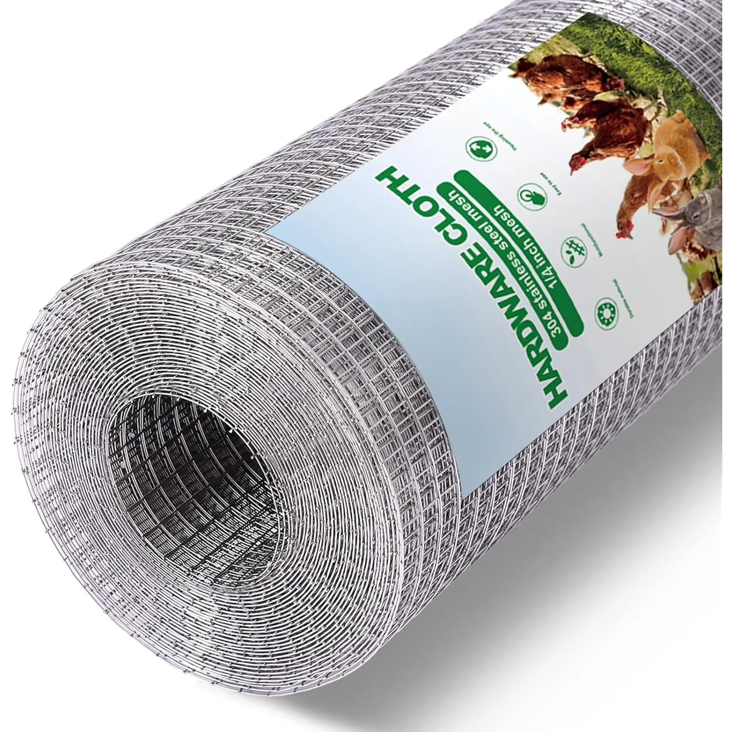 Hardware Cloth 1/4 inch 23 Gauge Small Size 304 Stainless Steel mesh Chicken Wire Fencing Wire Mesh Roll Welded Wire Fencing Garden Fence Squirrel Tunnel Network 8inx20ft
