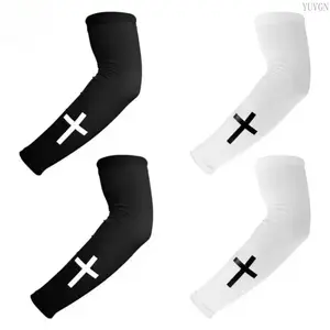 Cross Pattern Compression Arm Sleeves, stretch breathable polyester sport arm covers for all seasons.Non-slip sweat-absorbent arm warmers, effective muscle support and sun protection.Ideal for basketball, football, running, cycling and outdoor training.