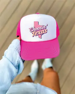 Choosin' Texas -Hot Pink and White Unisex Foam Trucker HAT
