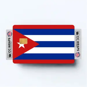 2PK Cuba Flag Credit Card Sticker Skin Vinyl Decal Protector