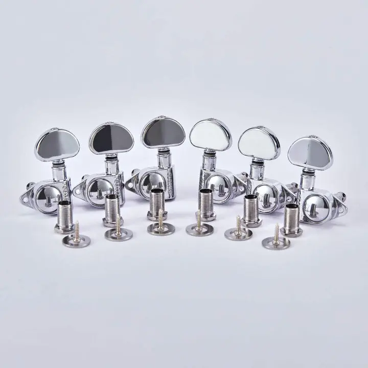 Guyker Guitar Machine Heads (3L + 3R Handed) – 1:21 Sealed Tuners Tuning Key Pegs with Big handle Replacement for Electric, Folk or Acoustic Guitars
