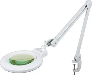 Neatfi XL Bifocal LED Magnifying Lamp, 7” Acrylic Lens, Dual Magnification 2.25X/6X, 1,600 Lumens Dimmable | 3 Light Modes, Adjustable Arm & Clamp | Reading, Crafting & Jewelry