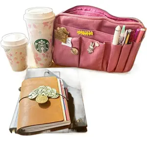 Large Capacity Canvas Storage Bag Simple Design For High School Students Multi-Layer Pencil Case And Bag For Boys And Girls