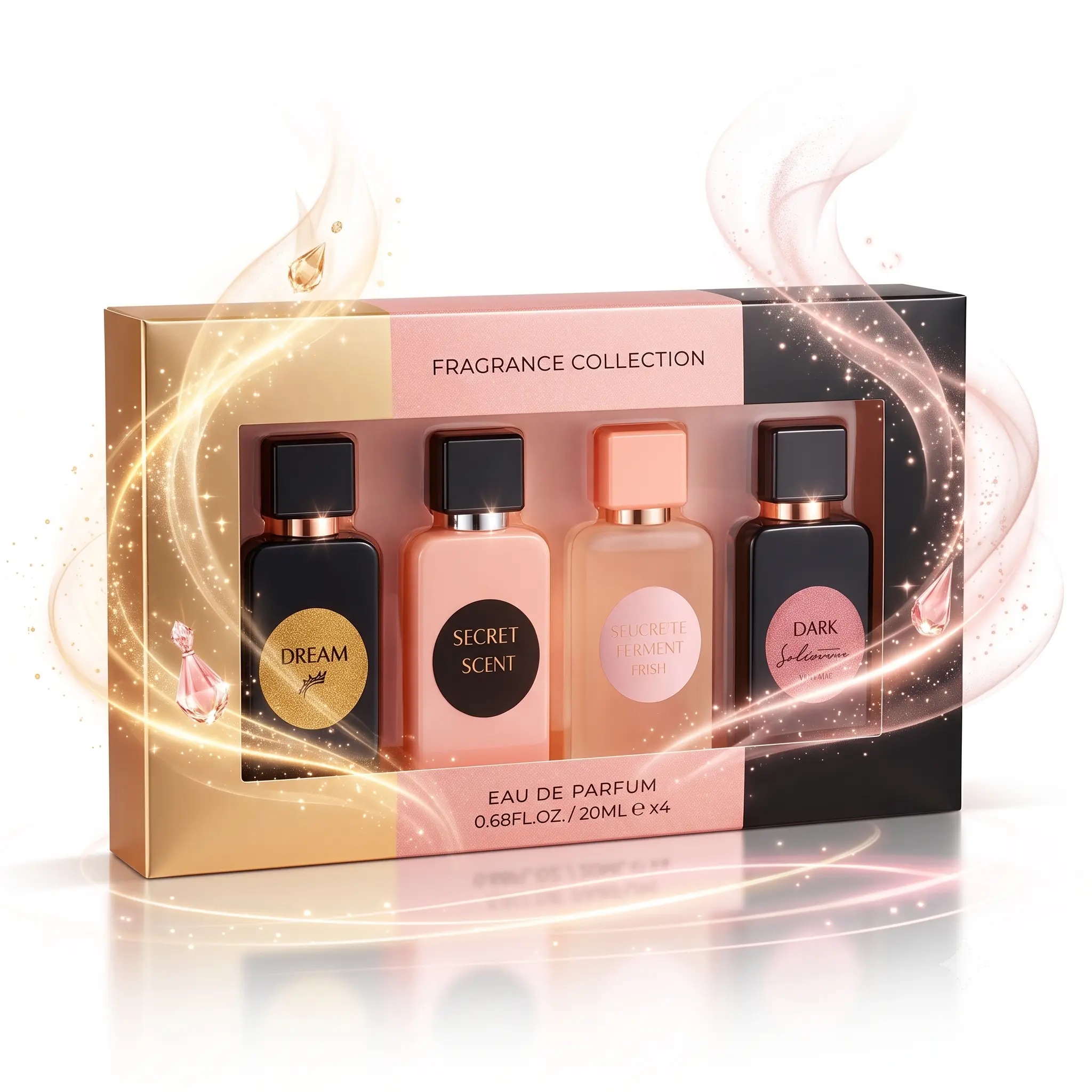 Women's 4-Piece Long-Lasting Eau de Parfum Fragrance Set, 4 Different Scents in Luxury Gift Box, Ideal Birthday Gift