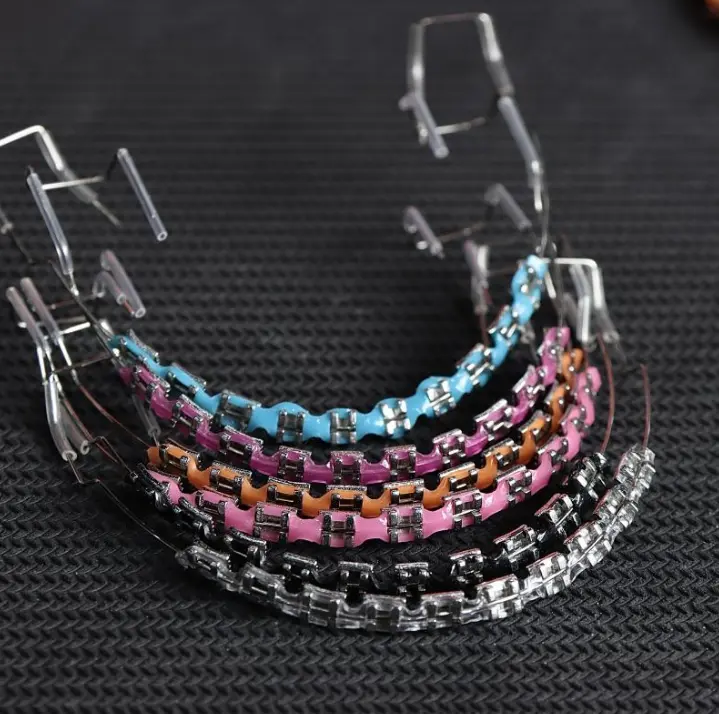 Stylish Zipper Temporary Braces Set 2pcs with Novel Upper and Lower Jaw Hooks for Teens and Adults Oral Use