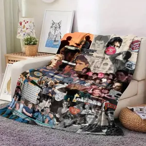 1pc The Outsiders Movie Collage Blanket - Lightweight Light Beige-Friendly All-Season Throw for Dorm, Camping & Outdoor - Contemporary Gift for Fans with Vibrant Character Art & Nostalgic Design, Dorm Room Accessory | Retro Aesthetic Decor