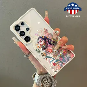 Premium Magnetic Case for Samsung S22/23/24/25 plus ultra Floral Jesus art MagSafe Ready,Anti-Fall,Ultra-Thin Design|Perfect for Everyday Use, Aesthetic, Accessories, Tpu, Smartphone, Cellphone, Casing, Resistance