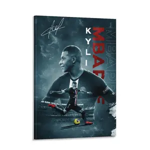 Kylian Mbappé poster 2 — wall art canvas print poster for home decor; bathroom, bedroom, office, living room canvas poster