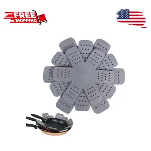 Pan and Pot Protectors, Larger and Thicker with Stars, Set of 6 and 3 Different Sizes for Stacking and Protecting Your Cookware