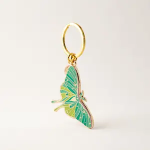 Luna Moth Keychain Charm, Glow in the Dark