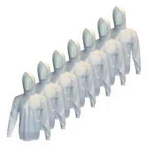 7 SHIRT PACK Hi Visibility ultra light weigh Long sleeve hoodie shirt / 100 % polyester birdeye Fabric for quick dry AVAIALBE IN VARIOUS COLORS