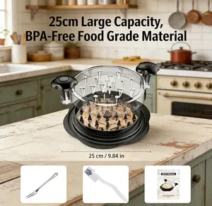 Large Chicken Shredder Tool, Twist Design Shredder for Chicken Breast, Visible Meat Shredder Machine with Cleaning Brush & Fork, Anti‑Slip Strip & Ergonomic Grip