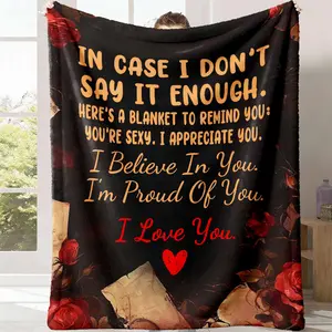 To the beloved flannel blanket, it expresses love. It adds weight to the blanket, making it soft, warm and comfortable. It is an ideal gift, suitable for Valentine's Day, birthday parties or as a gift for your partner, and it is also a household item.