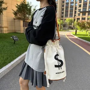 Casual Drawstring Sling Bag, Trendy  Print Bucket Backpack, Adjustable Multi-Way Crossbody Bag, Large Capacity Shoulder Bag for Daily Travel, Fashionable Daypack