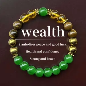 Wealth Bracelet Symbolizes Peace And Good Luck Health And Confidence Strong And Brave Natural Healing Crystal Gorgeous Stone Gemstone Jewelry Energy Love Girlfriend Boyfriend Souvenir Valentine Anniversary New Year Christmas Halloween Birthday Gift