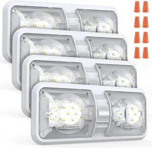 RV Lights Interior, 12 Volt Led Lights 1000LM, Camper Lights 8W, RV Led Lights Interior Fixtures 12V, RV Ceiling Dome Light with Switch for RV/Camper/Trailer/Boat/Car (Natural White, 4Pack).