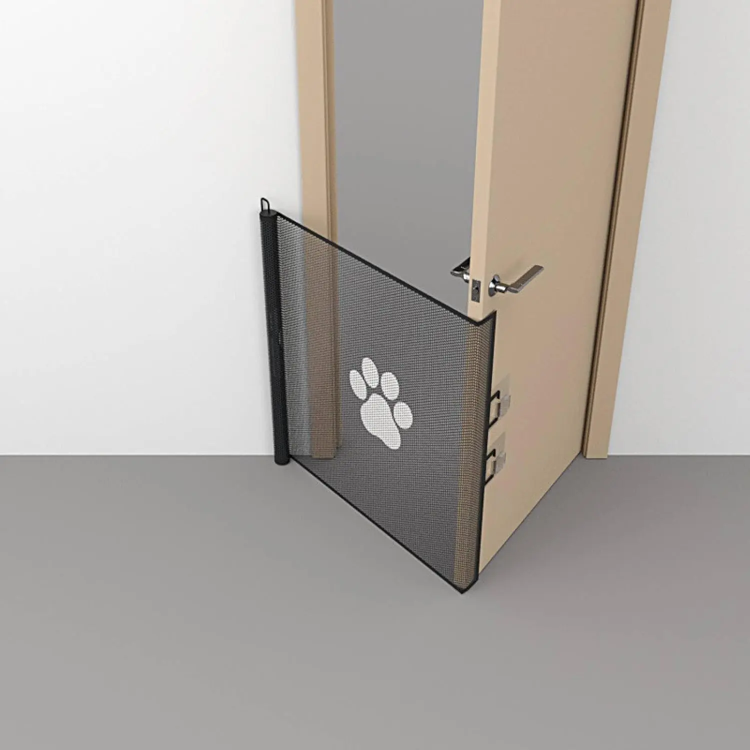 Automatic Retractable Pet Safety Gate - Escape Prevention Solution, Kitty Door Pass Gate for Cats & Dogs, Indoor Stairwell & Corridor Use, Wide Safety Net Protection, Tool-Free Installation, Easy Adjustment, Escape Prevention Doors, Kitty Door Pass Gates