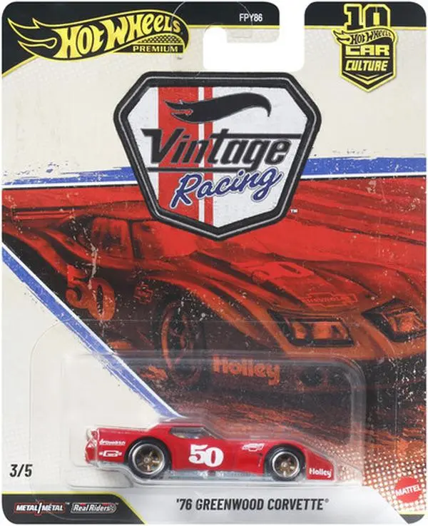 Hot Wheels Premium: Vintage Racing '76 Greenwood Corvette  [COLLECTIBLES] Toy Car, Collectible