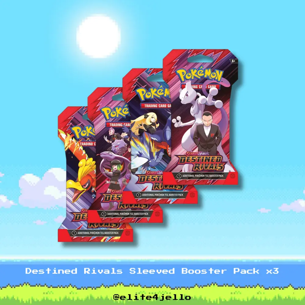 (3 Pack) Pokémon TCG Destined Rivals Sleeved Booster Pack – Scarlet and Violet SV10 – Team Rocket's Mewtwo ex – Ripped LIVE on Stream