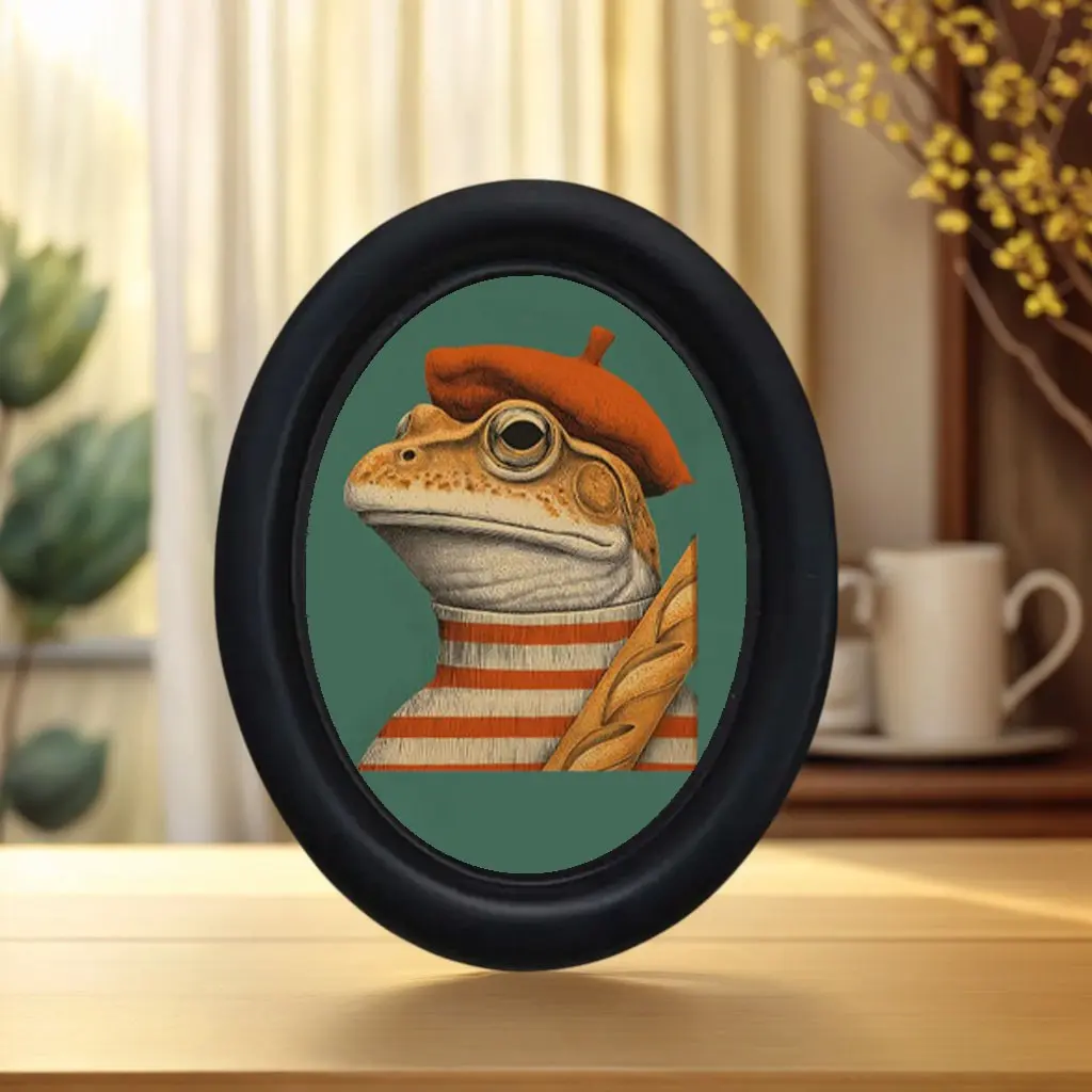 Vintage French Frog Bread Pattern Decorative Home Item, Perfect for Halloween Christmas Thanksgiving Office Wall Decoration, Wall Hanging Ornament, Home Decor Ornaments