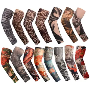Tattoo Sleeves for Men, 12 Pcs Fake Tattoos Sleeves to Cover Arms Sun Protection Sleeve Covers for Men and Women