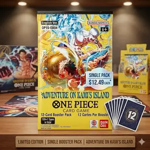 Bandai Namco One Piece Card Game Adventure on Kami's Island OP15-EB04 English Edition 12-Card Booster Pack Limited Edition
