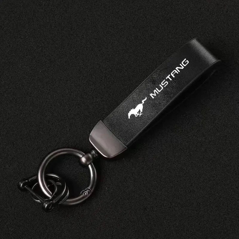 Car Metal Key Chain, Auto Leather Keyring Accessories, Stylish Keychain, Compatible with Ford Focus 3 4 Mk3 Kuga Escape Mustang E Mk4 Ranger, Heavy Duty Keychain, Car Key Chains