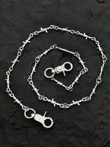 Street Style Thorn Design Pants Chain, Minimalist Chain, Fashionable Keychain for Men & Women, Trendy All-match & Exquisite Keychain for Birthday Gift