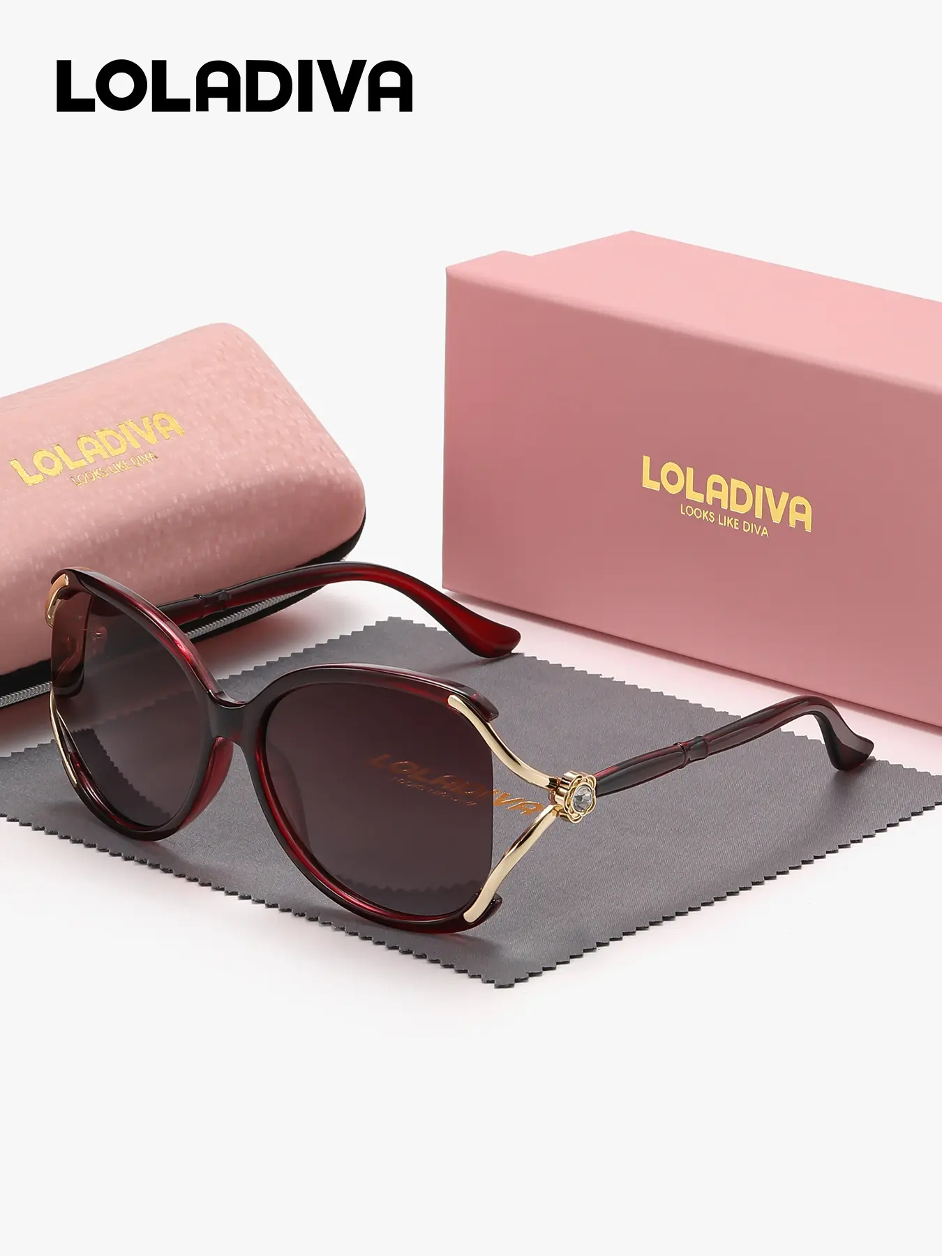 LolaDiva Unisex High-End Craftsmanship Full Frame Polarized Travel Friendly Square Sunglasses UV400
