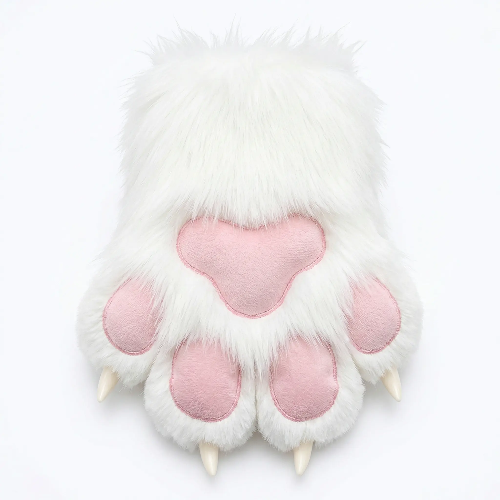 Fluffy Animal Claws Gloves with Nails - Fun Plush Fabric Cosplay Props, Halloween Festive Party Accessories, Animal Fursuit Supplies