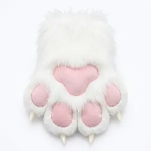 Party Accessories Gathering Animal Claws Squeaky With Nails Furry Cosplay Claws Gloves COS Cat Claws Cute Plush Finished Props Gloves hallween