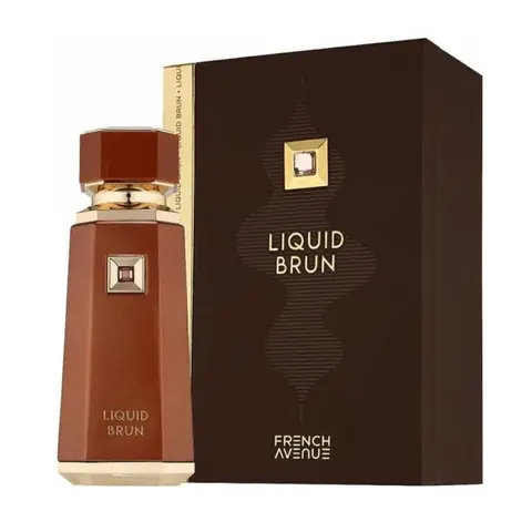 FRENCH AVENUE Liquid Brun Eau de Parfum - Men's Sweet, Warm, Spicy, Elegant Alluring Fragrance with Citrus Lift, Amber Vanilla EDP, 3.4fl.oz/100ml (3 to 3.9 fl oz), 36 Months Longer Wear Beauty Product