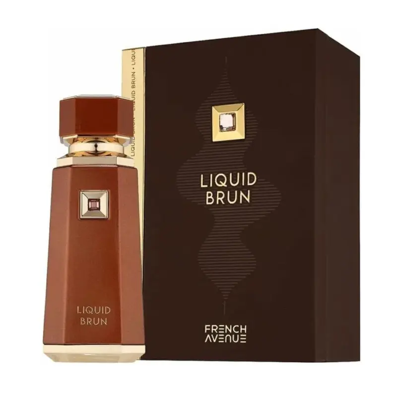 FRENCH AVENUE Liquid Brun Eau de Parfum - Men's Sweet, Warm, Spicy, Elegant Alluring Fragrance with Citrus Lift, Amber Vanilla EDP, 3.4fl.oz/100ml (3 to 3.9 fl oz), 36 Months Longer Wear Beauty Product