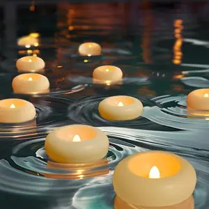 6/24 LED Flameless Floating Candles, Battery Powered, 200+ Hours Glow Time, Romantic Decor for Pool, Bathtub, Wedding Centerpiece, Home Decor Light