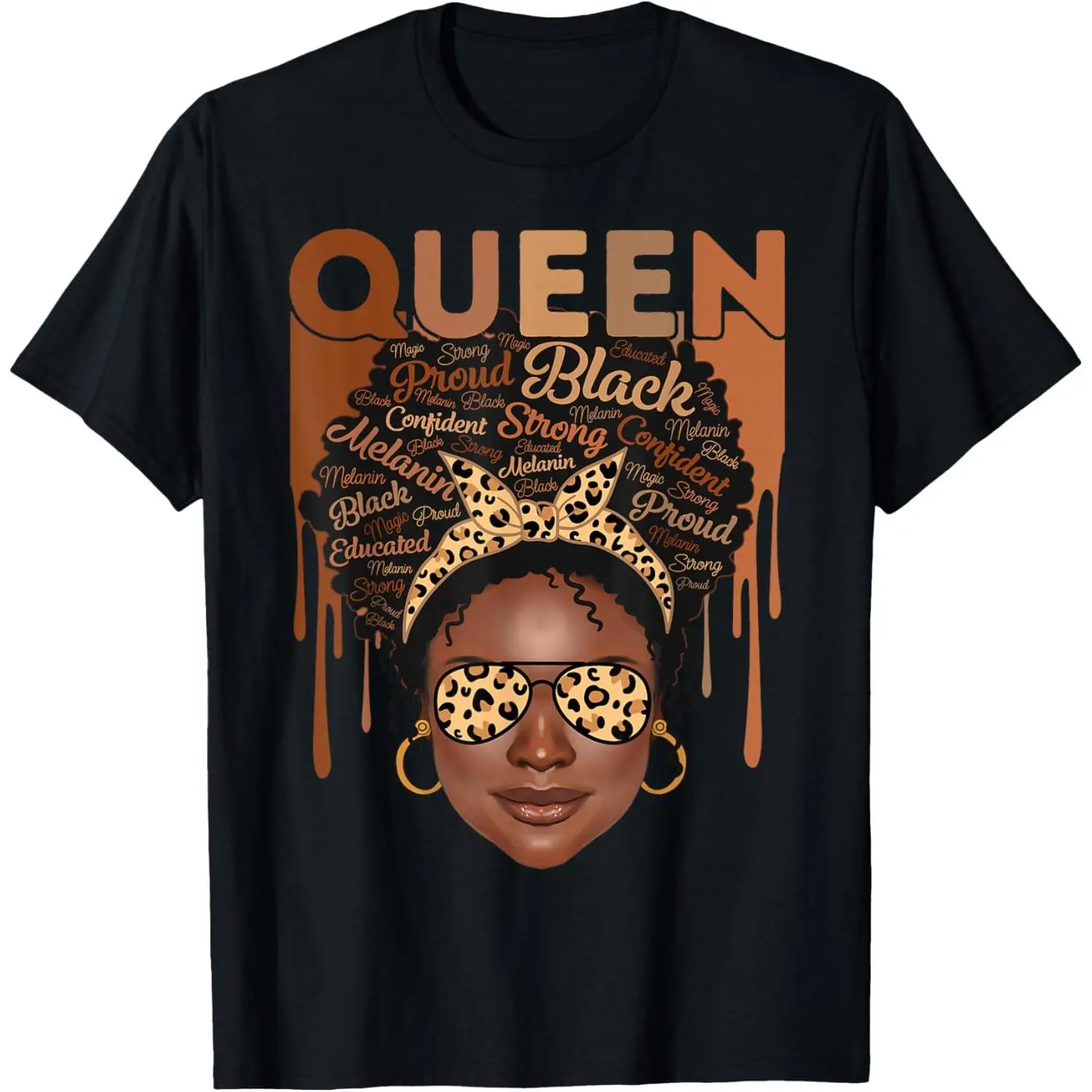 Black Woman Educated Strong Melanin Queen African American T-Shirt