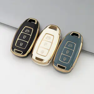 Tpu Car Key Cover Protector Case, Fits Hyundai Santa Fe, Elantra, Kona, Solaris, Starex, Sonata, Azera, Grandeur, Remote Control Protection