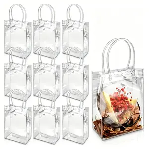 Gift Bag with Handle, 10/20/30pcs Reusable Clear PVC Gift Bag, Durable Party Favor Tote for Wedding & Birthday Party Supplies, Wedding Party Packaging