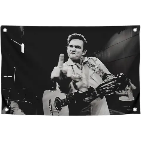 3x5 Ft The Man in Black Single Sided Flag  - America Country Singer Polyester Banner for Outdoor or Indoor - Wall Tapestry Poster Signs Decorations for Bedroom or College Home Textile