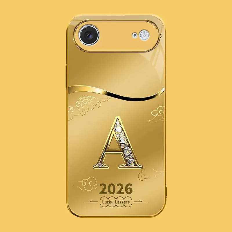 Suitable for [iPhone 17 Air] high-end phone case🤩，choose from 26 letters of the English alphabet, each with an exquisite auspicious cloud pattern to bring you good luck YM99