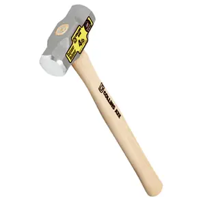 212 MAIN Truper MD4HC 4 lbs. Double-Face Engineer's Hammer - High Carbon Steel Dual-Faced Head, Ground Polished Tool, Oval Eye Hickory Handle with Replacement Handle Compatibility