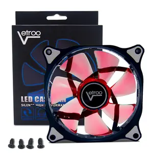 Vetroo 120mm Red 15-LEDs Cooling Fan for Computer PC Cases, CPU Coolers and Radiators