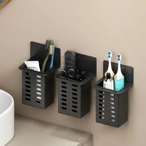 Plastic wall mounted drainage storage rack, cosmetics storage box,  chopstick cage, pen holder, multifunctional kitchen basket