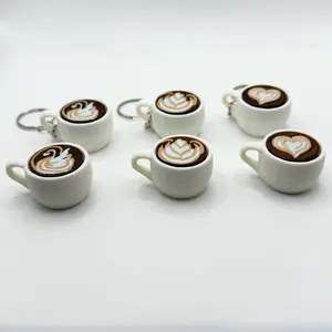 Mini Latte Cup Clicker Keychain | Coffee Lover Fidget | Satisfying Click | Cute Gift