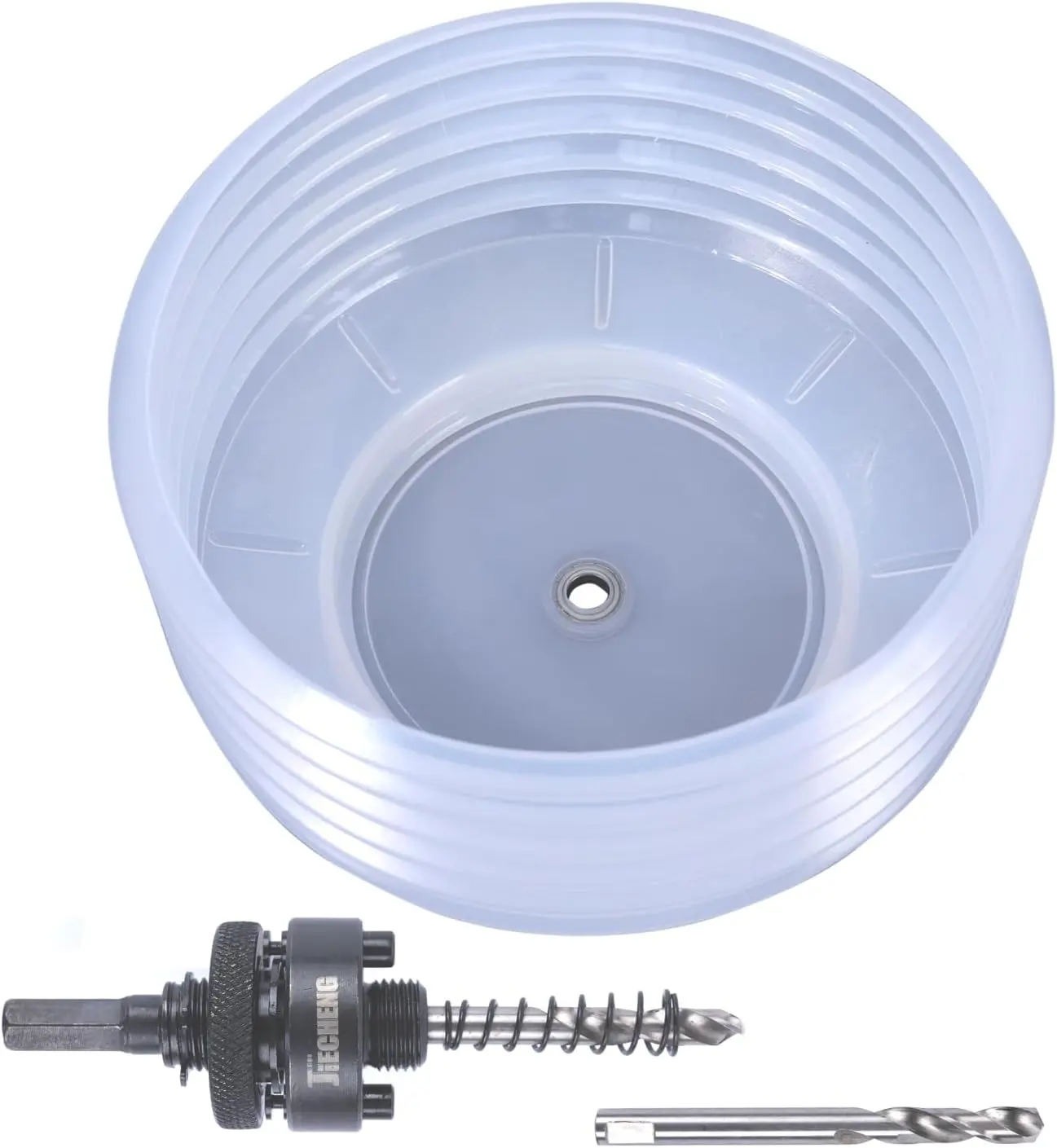 Universal Hole Saw Dust Collector Bowl – Large Dust Shield for Recessed Light & Ceiling Installations