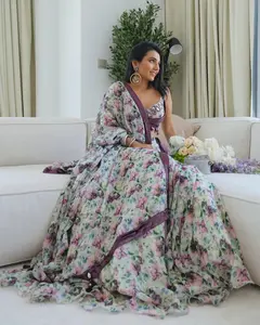 Violet african floral lehenga set