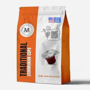 Travel Pack - The Miracle Meal Pre-Filled Traditional Communion Cup - Bag of 25 with Wafer and 100% Concord Grape Juice