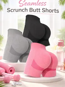 TikTok Viral Seamless Scrunch Butt Biker Shorts for Women, High Waisted Tummy Control Workout Shorts, Butt Lifting Gym Yoga Fitness Shorts, Stretch Athletic Activewear, Athleisure Street Shorts