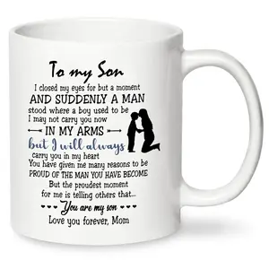 To My Son Coffee Mug - 11oz 15oz Ceramic Mug with Heartfelt Message, Birthday, Graduation Gift from Parent