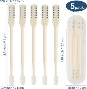 5 Pcs 2-in-1 Nasal Hair Cutter, Upgrade Double Sided Nose Hair Knife, 360° Nostril Hair Remover Tool, Nose Hair Trimmer for Men, Nasal Hair Cutter for Men Women, Soft Cleaning Brush