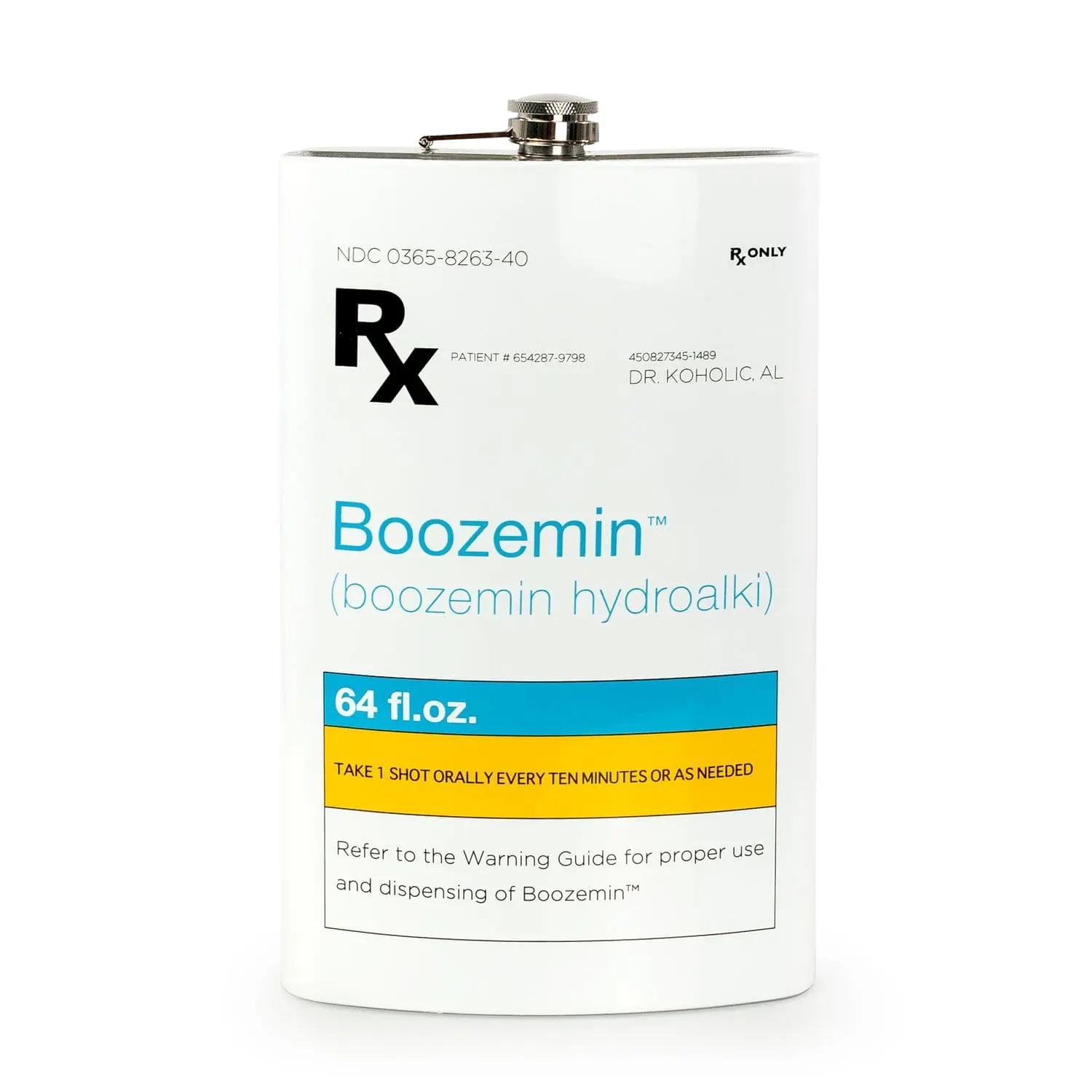 RX Boozemin 64 Ounce Oversized Stainless Steel Flask RX Boozemin 64 Ounce Oversized Stainless Steel Flask
